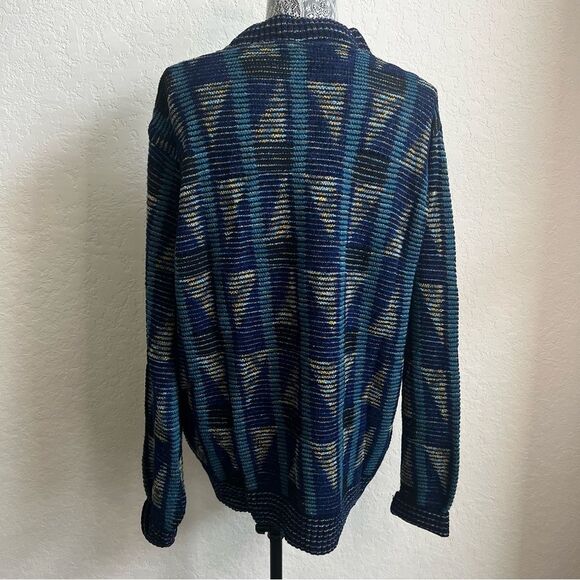 Pronto Uomo Vintage Acrylic Pullover Sweater Blue Men’s Size Large - Picture 4 of 7